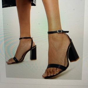 Black chunky heels